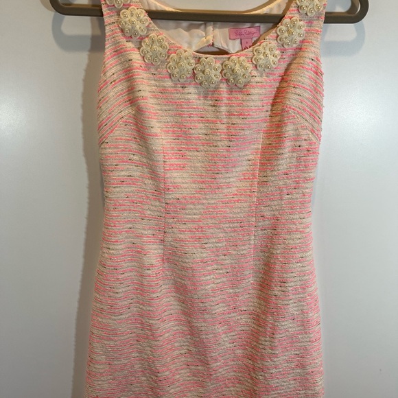 Nina Pink Pearl Tweed Dress | Lilly Pulitzer - Picture 2 of 16